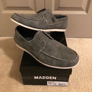 Grey Steve Madden boat shoes